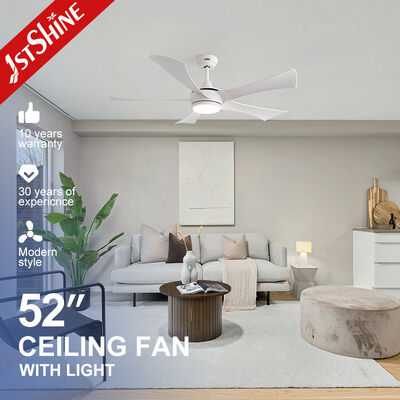 ราคาดี OEM พัดลมเพดาน พร้อมแสง 52 นิ้ว 3 สี LED Light DC Motor ขาว 5 แผ่น ABS ออนไลน์