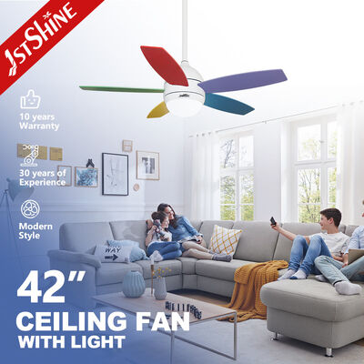 ราคาดี OEM 5 ใบมีด MDF สีสันสดใสพัดลมเพดานที่ทันสมัยพร้อมมอเตอร์ AC แบบเบา ออนไลน์