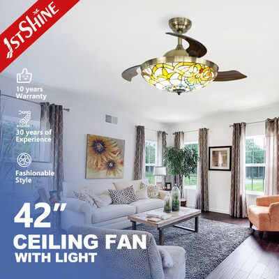 ราคาดี พัดลมเพดานใบมีดพับเก็บได้ 42 นิ้วพร้อมไฟ LED 3 สี ออนไลน์